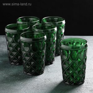 Набор стаканов стеклянных Magistro «Варьете», 465 мл, 8,514 см, 6 шт, цвет зелёный