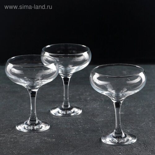 Набор стеклянных бокалов для шампанского Bistro, 260 мл, 3 шт