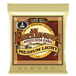 Набор струн для акустической гитары ERNIE BALL 3003 - Earthwood Medium Light 80/20 Bronze