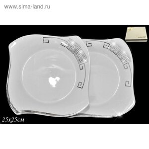 Набор тарелок Lenardi Givenchi Platinum, размер 25х25 см, 2 шт