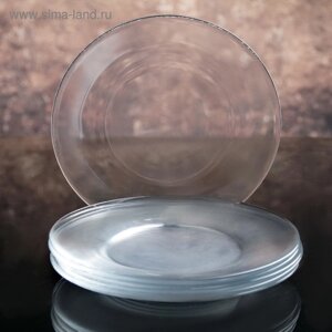 Набор тарелок стеклянный Invitation, d=19,5 см, 6 шт, цвет прозрачный