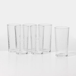Набор высоких стеклянных стаканов «Геометрия», 230 мл, 6 шт