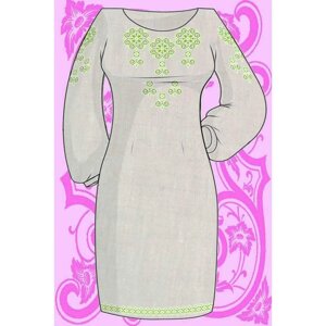 Набор заготовка под вышивку крестом платья «Зелёный орнамент»