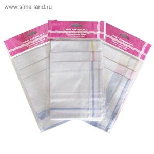 Набор женских носовых платков в пакете ЭТНИКА, Арт. 45678(3), 30х30, 3шт х/б
