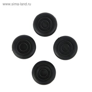 Накладка мебельная круглая ТУНДРА, d=20 мм, 4 шт., черная