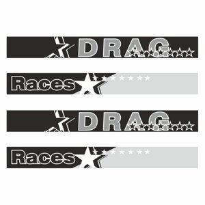 Наклейка-молдинг "DRAG Races", черный, комплект на две стороны, 190 х 10 х 0,1 см