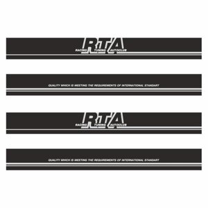 Наклейка-молдинг "RTA", черный, комплект на две стороны, 190 х 10 х 0,1 см