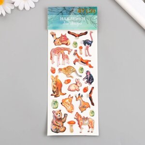 Наклейка пластик "Переливы. Дикие животные" 9,5х24,5 см