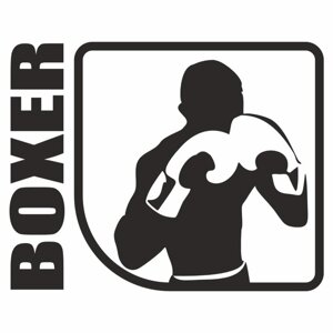 Наклейка "Спорт", бокс, черная, плоттер, 100 х 80 мм
