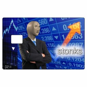 Наклейка "STONKS" на пропуск, банковскую карту, 85 х 54 мм