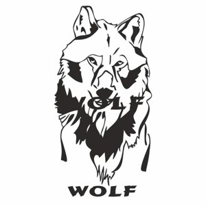Наклейка "WOLF", плоттер, черный, 40 х 20 см
