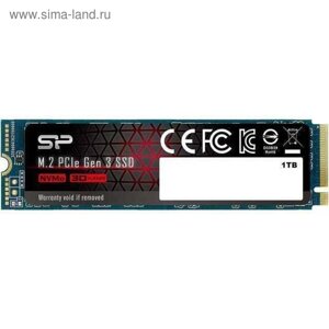 Накопитель SSD silicon power M-series M. 2 2280 SP001TBP34A80M28, 1тб, PCI-E x4