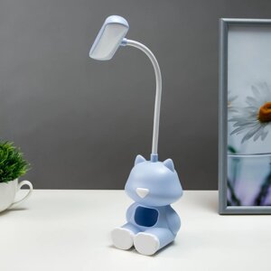 Настольная лампа "Котенок" LED 2 Вт USB АКБ синий 8х8,5х28 см RISALUX