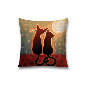 Наволочка декоративная «Мечтающие коты», на молнии, размер 45х45 см