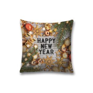 Наволочка декоративная «Счастливого Нового года», на молнии, размер 45х45 см