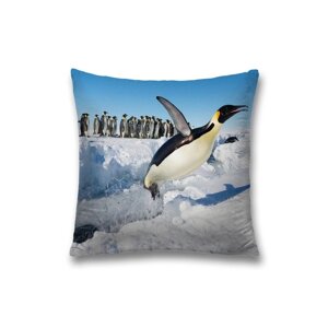 Наволочка декоративная «Веселье у пингвинов», на молнии, размер 45х45 см