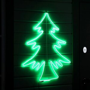 Неоновая фигура «Ёлка», 70 85 см, 560 LED, 220 В, свечение зелёное