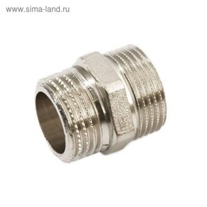 Ниппель STOUT SFT-0004-112112, 1 1/2", наружная/наружная резьба, никелированная латунь