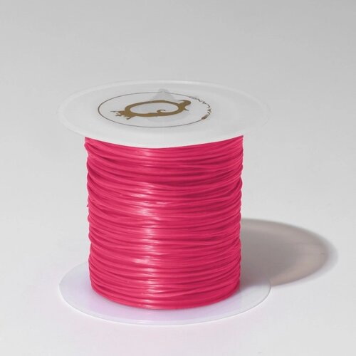 Нить силиконовая (резинка) d=0,5 мм, L=10 м (прочность 2250 денье), цвет розовый