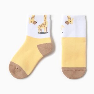 Носки детские махровые, цвет жёлтый, размер 20-22