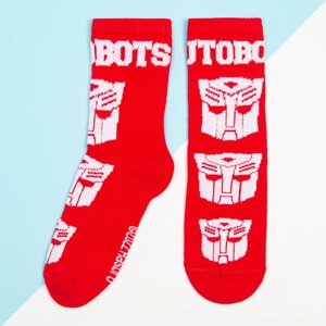 Носки для мальчика «Автоботы», Transformers, 18-20 см, цвет красный