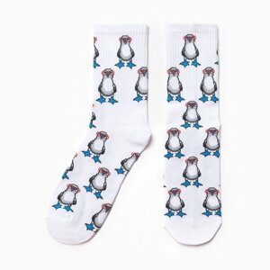 Носки "Модный пингвин", цвет белый, размер 23-27 (38-41)