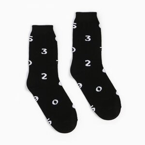 Носки мужские MINAKU "Цифры" цвет черный, р-р 40-42 (27 см)