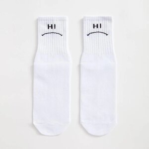 Носки мужские MINAKU «Hi-Bye», цвет белый, размер 42-43 (27 см)