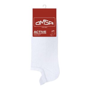 Носки мужские укороченные с фальшпяткой OMSA ACTIVE, размер 42-44, цвет bianco