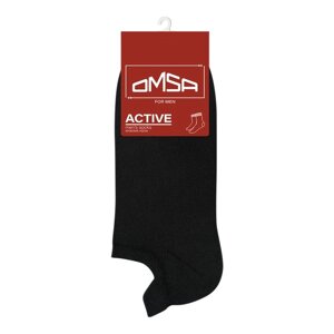 Носки мужские укороченные с фальшпяткой OMSA ACTIVE, размер 42-44, цвет nero