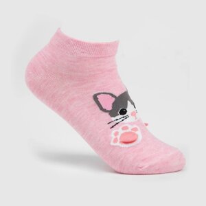 Носки женские "Кот", цвет розовый, размер 36-40
