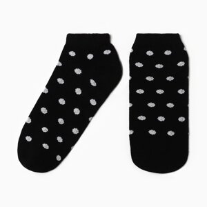 Носки женские укороченные "Горошек", цвет черный, р-р 23-25