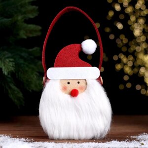 Новогодняя корзинка для декора «Дед Мороз» 12,5 8,5 24 см