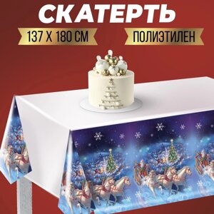 Новогодняя скатерть, 137 х 180 см., на новый год