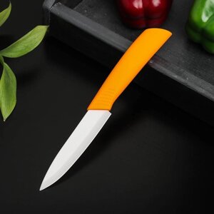 Нож керамический «Симпл», лезвие 10,5 см, ручка soft touch, цвет оранжевый
