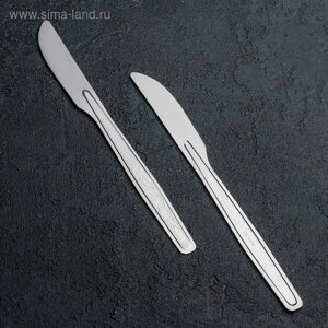 Нож столовый «Силуэт», длина=19,3 см, толщина 1 мм, цвет серебряный
