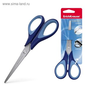 Ножницы ErichKrause Standard+17 см, с улучшенной двойной заточкой, ручки с противоскользящими резиновыми вставками, МИКС