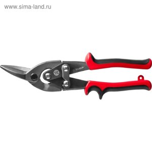 Ножницы по металлу "ЗУБР" 23140-L, 250 мм, 0.4/0.8 мм, левые, двухрычажные