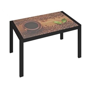 Обеденный стол «Бостон», 1200 700 754 мм, цвет чёрный муар / кофе