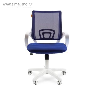Офисное кресло Chairman 696, белый пластик, синий