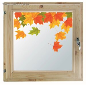 Окно 50х60 см, "Осенние краски", однокамерный стеклопакет, уплотнитель, хвоя