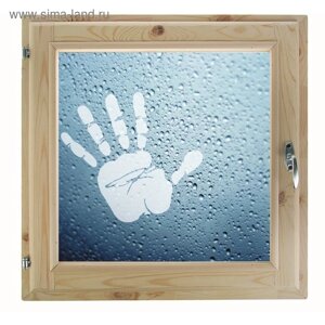 Окно 70х70 см, "Рука", однокамерный стеклопакет, хвоя