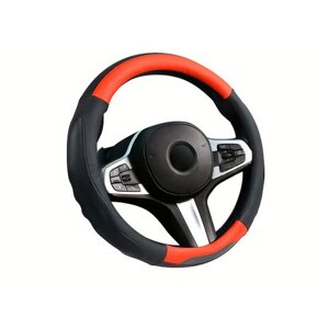 Оплётка на руль CarFashion LAREDO, размер M, цвет черный/красный