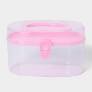 Органайзер для хранения пластиковый со вставкой, 127,57,5 см, цвет розовый