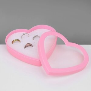 Органайзер для украшений «Шкатулка сердце» 24 места, пластик, 129,53 см, цвет розовый
