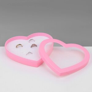 Органайзер для украшений «Шкатулка сердце» 36 мест, пластик, 1415,52 см, цвет розовый