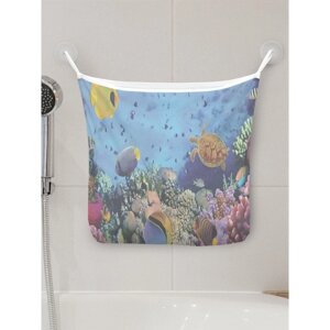 Органайзер в ванну на присосках «Морская глубина», для хранения игрушек и мелочей, размер 33х39 см