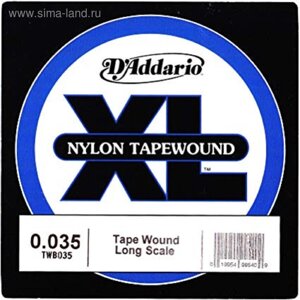 Отдельная струна для бас-гитары D'Addario TWB035 Tapewound нейлоновая оплетка, 035