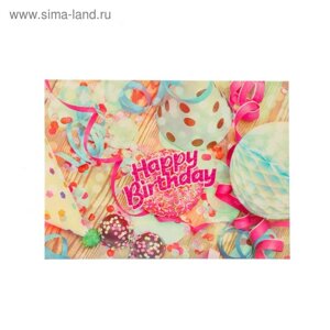 Открытка-мини "Happy birthday!8 х 11 см