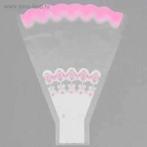 Пакет цветочный рюмка "Мелодия" розовый, 30 х 40 см, МИКС